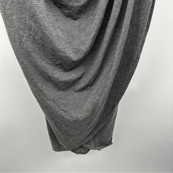 Torrid Shirred Tulip Gray Short Sleeve‎ Ruched Midi Dress in Charcoal Heather 1X - Picture 5 of 11